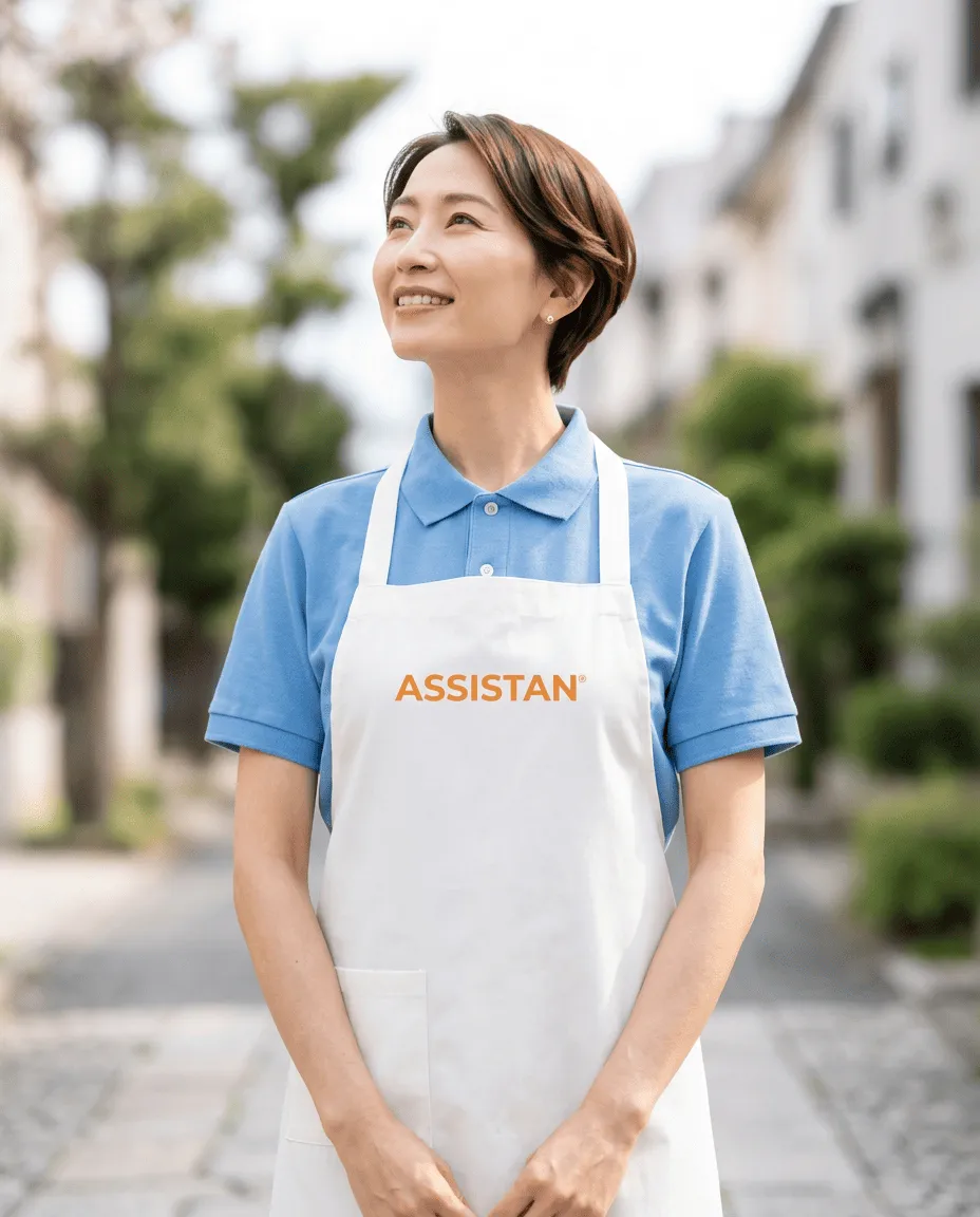 Assistanスタッフが地域で利用者を支える様子